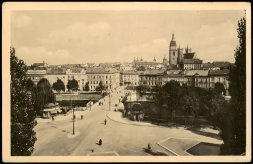 Königgrätz Hradec Králové Wilson-Brücke mit Stadtansicht 1951