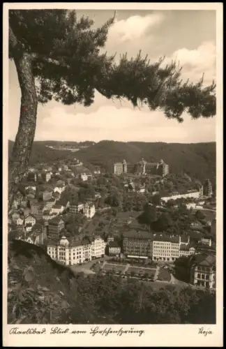 Postcard Karlsbad Karlovy Vary Blick vom Hirschensprung auf Karlsbad 1941