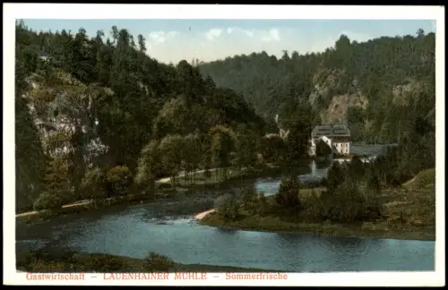Lauenhain-Mittweida Fernblick auf die Gastwirtschaft Lauenhainer Mühle 1927