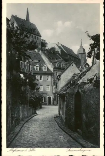 Ansichtskarte Meißen Partie in der Leinwebergasse 1928