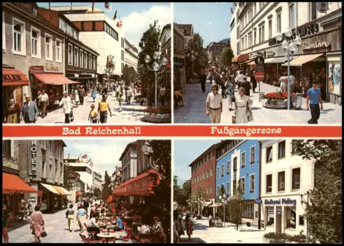 Bad Reichenhall Fußgängerzone Ludwigstraße Geschäfte Leute beim Einkauf 1975