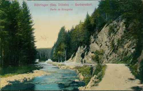 Böhrigen-Striegistal Böhringen Döbeln Berbersdorf. Partie im Striegistal 1918