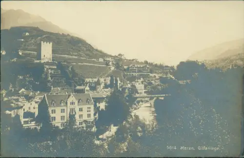 Cartolina Meran Merano Gilfanlage - Fotokarte 1913