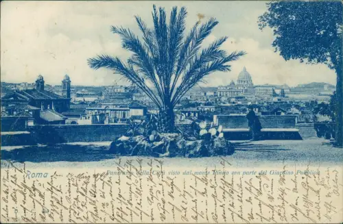 Rom Roma Ci visto dal monte Rindo con parte del Giardino Blaudruck 1899