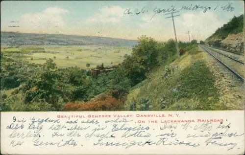 Postcard Dansville N.Y. Beautiful Genesee Valley Lackawanna Railway 1906  USA
