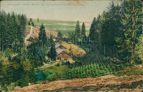 Schwarzenberg (Erzgebirge) Bergwerk Gelbe Birke - Fürstenstein. 1914