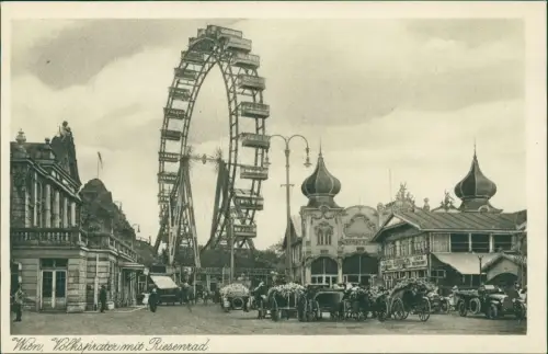 Ansichtskarte Wien Volksprater mit Riesenrad 1928