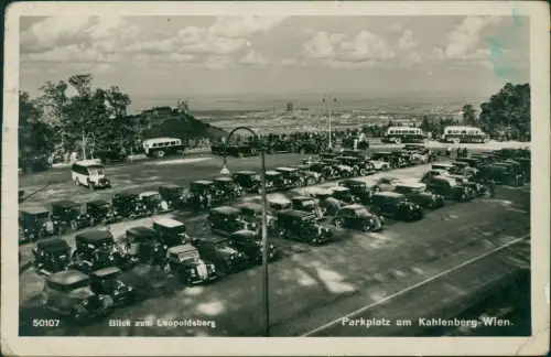 Ansichtskarte Döbling-Wien Parkplatz Autos 1941