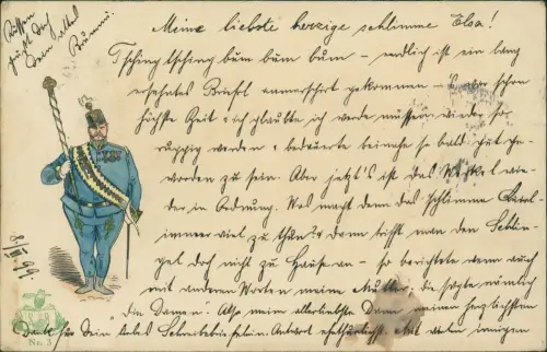 Postcard .Ungarn Ungarn KuK Offizier Künstlerkarte 1899