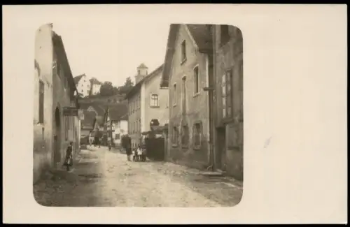 Schrozberg Straße Metzgerei  Schilpp Turm b. Schwäbisch Hall 1910 Privatfoto