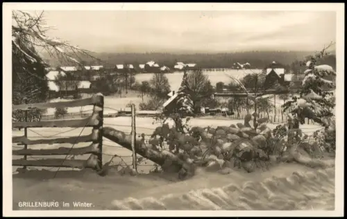 Ansichtskarte Grillenburg-Tharandt Stadt im Winter Fotokarte 1928