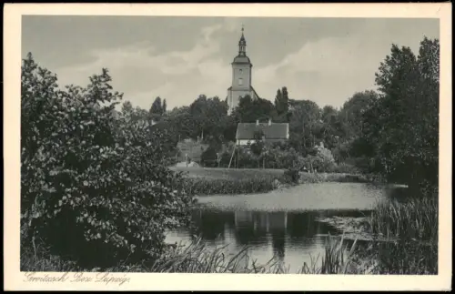 Ansichtskarte Groitzsch Ortspartie mit Kirche 1928