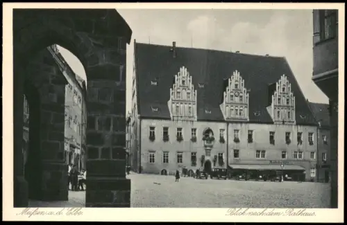 Ansichtskarte Meißen Blick nach dem Rathaus - 1000 Jahre 1929