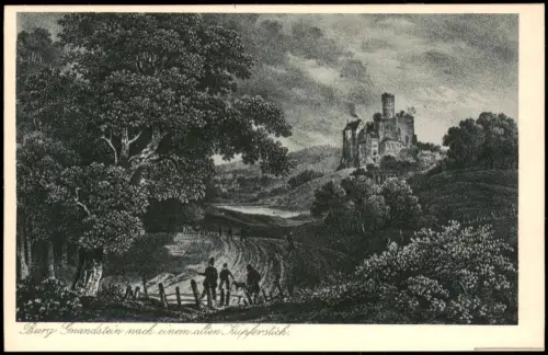 Gnandstein-Kohren-Sahlis Burg Gnandstein nach einem alten Kupferstich. 1928