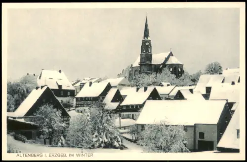 Ansichtskarte Altenberg (Erzgebirge) Stadtpartie im Winter 1923