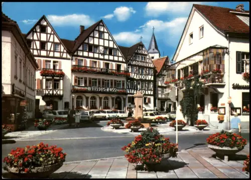 Ansichtskarte Bad Orb Marktplatz Markt Fachwerkhäuser 1975