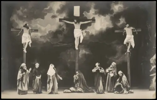 Ansichtskarte Oberammergau Kreuzigungsszene Passionsspiele 1900