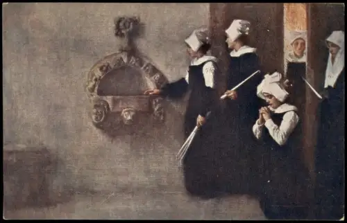 Künstlerkarte: Pascal Dagnan-Bouveret Frauen beim Gottesdienst (Vespers) 1930
