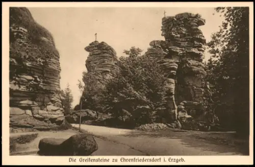 Ansichtskarte Ehrenfriedersdorf Partie an den Greifensteinen 1928