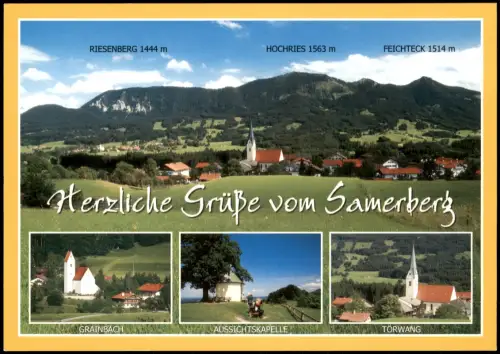 Törwang-Samerberg Panorama Feriengebiet SAMERBERG mit der Hochries-Gruppe 1990