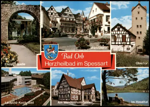 Bad Orb Mehrbild-AK u.a. Marktplatz Leopold-Koch Bad Im Haseltal 1980