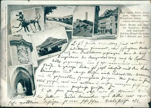 Ansichtskarte Jena Stadtteilansichten Mehrbild lateinische Beschreibung 1898