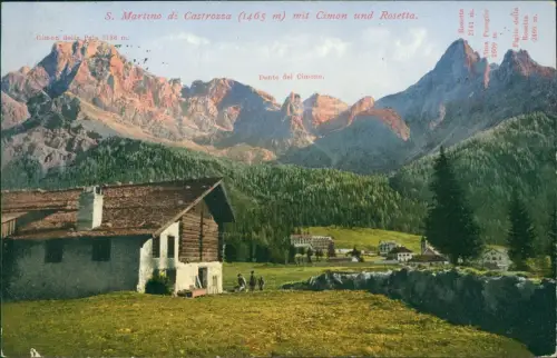 Cartolina Pardatsch Predazzo Bergdorf 1908  Spdtirol