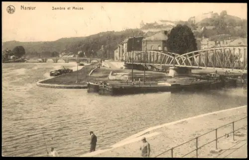 Postkaart Namur Namen Zusammenfluss von Sambre und Maas mit Zitadelle 1915