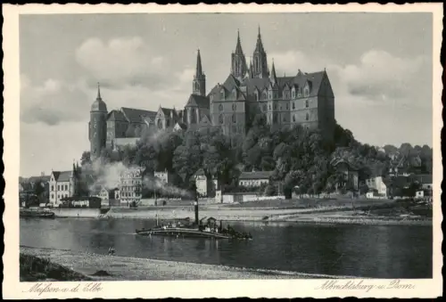 Ansichtskarte Meißen Schloss Albrechtsburg mit Dampfer 1928