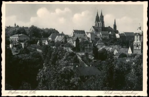 Ansichtskarte Meißen Blick vom Jüdenberg 1928