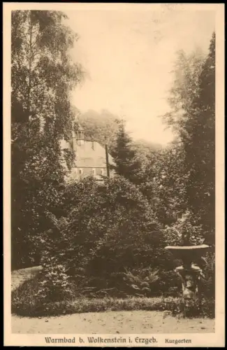 Ansichtskarte Warmbad-Wolkenstein Kurgarten 1928