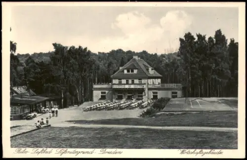 Ansichtskarte Oberlößnitz-Radebeul Wirtschaftsgebäude Bilz Schwimmbad 1928