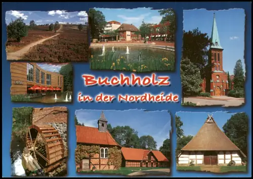 Buchholz in der Nordheide Mehrbildkarte  u.a. Kirche, Wassermühle uvm. 2000