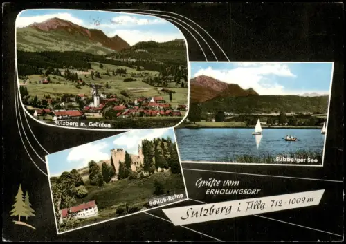 Sulzberg (Oberallgäu) Mehrbildkarte mit Sulzberger See u. Schloß-Ruine 1967