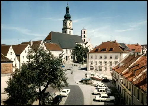 Sulzbach-Rosenberg Stadtteilansicht, Partie a.d. Kirche Autos u.a. Mercedes 1965