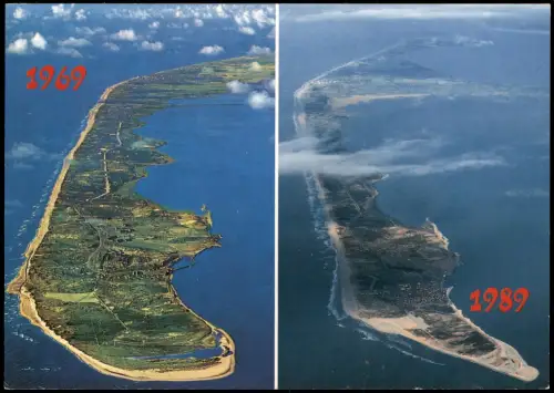 Ansichtskarte Insel Sylt Luftaufnahmen-Vergleich 1969-1989 1992