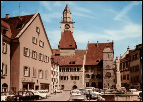 Überlingen Ortsansicht, Autos u.a. Mercedes, Pagode, Ford uvm. 1970