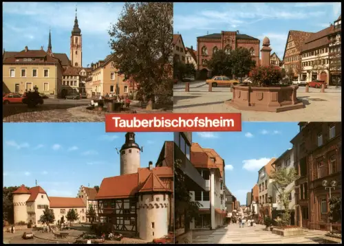 Ansichtskarte Tauberbischofsheim Mehrbildkarte mit 4 Ortsansichten 1993