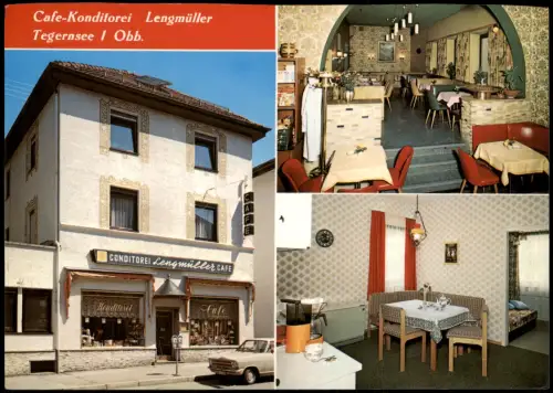 Tegernsee (Stadt) Werbung Reklame-Karte Cafe-Konditorei Lengmüller 1975