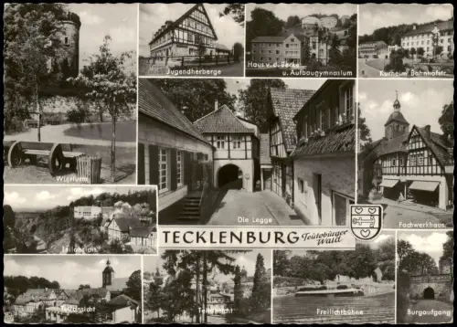 Tecklenburg Mehrbild-AK Aufbaugymnasium Jugendherberge Kurheim Bahnhofstr. 1967