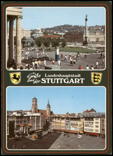 Ansichtskarte Stuttgart Grüsse aus der Landeshauptstadt (2-Bild-Karte) 1975