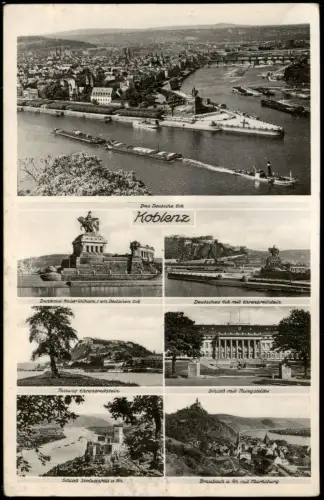 Ehrenbreitstein-Koblenz Mehrbildansicht  Deutschem Eck, Ehrenbreitstein 1958