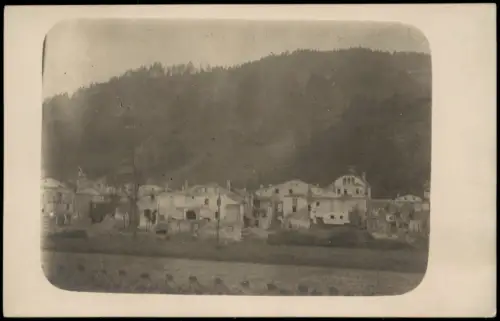 Foto  Militär Propaganda 1.WK zerstörter Ortschaft 1918 Privatfoto