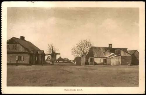 Postcard .Russland Russisches Dorf mit Windmühle 1916