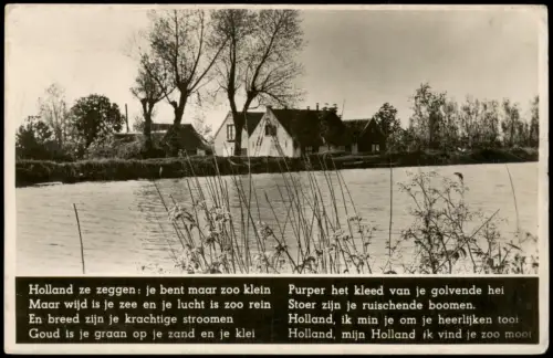 .Niederlande Niederländische Landschaft mit Gedicht 'Holland' 1940