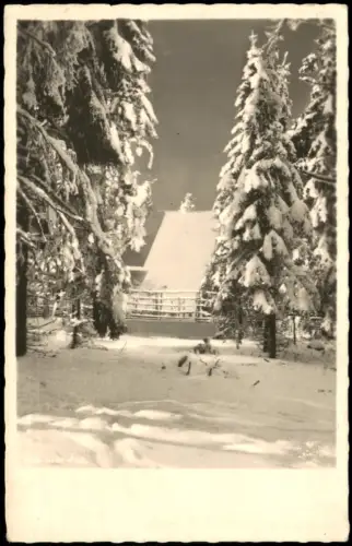 KARPACZ Riesengebirge Polen Winter Riesengebirge verschneiter Hütte 1948