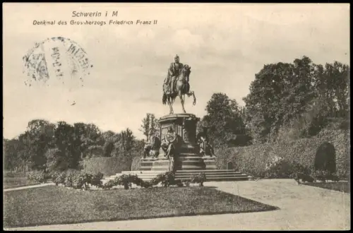 Ansichtskarte Schwerin Denkmal des Großherzogs Friedrich Franz II. 1903
