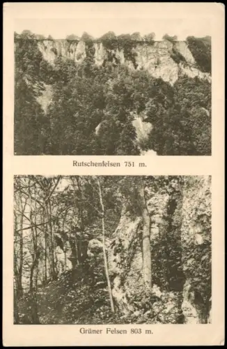 Ansichtskarte Bad Urach Rutschenfelsen und Grüner Felsen 1926