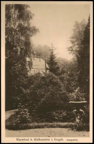 Ansichtskarte Warmbad-Wolkenstein Kurgarten 1928
