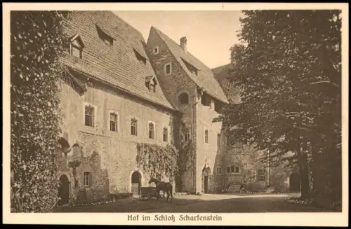 Scharfenstein-Drebach (Erzgebirge) Hof im Schloß Scharfenstein 1928